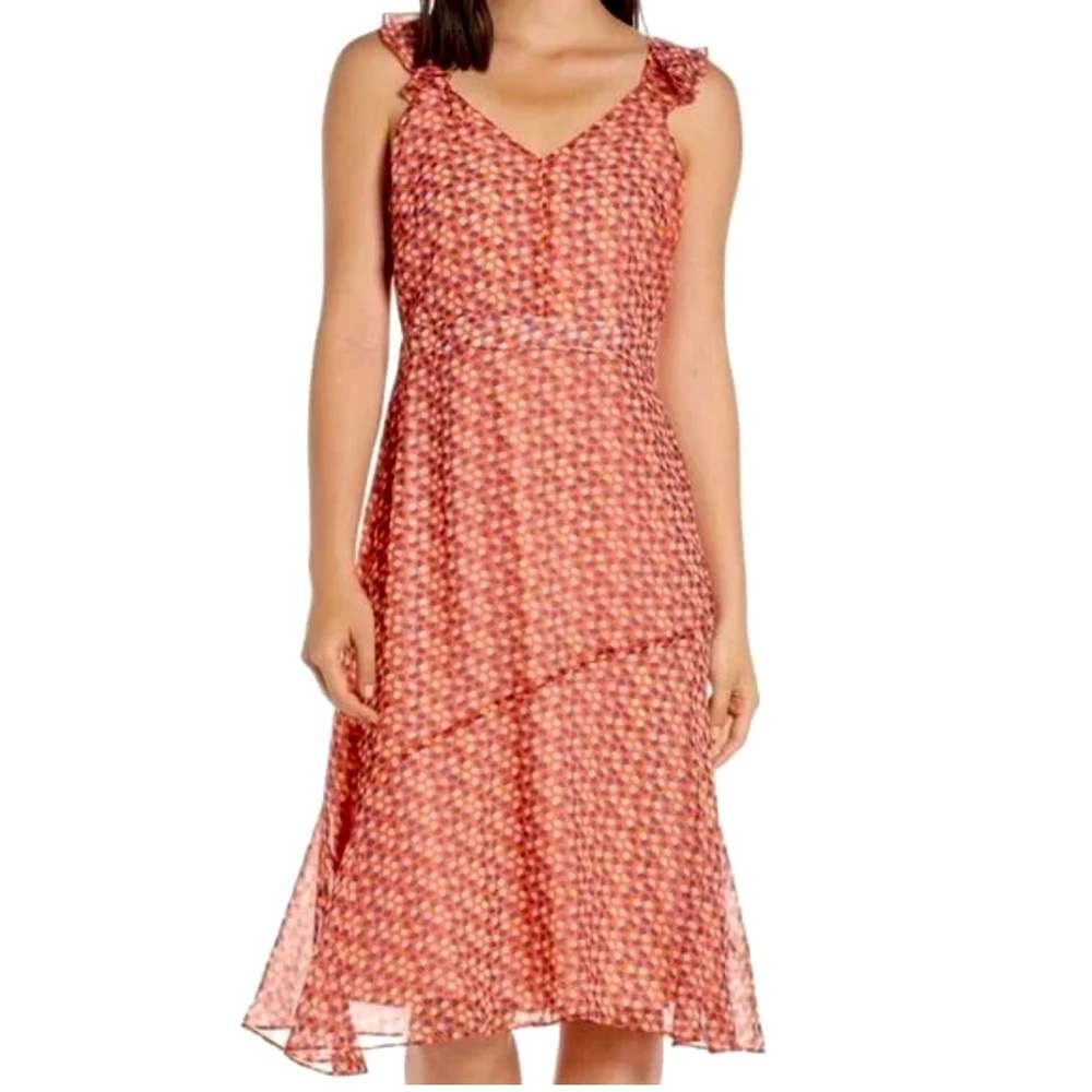 Sam Edelman Red Printed Midi Dress